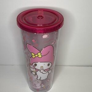 Sanrio My Melody Clear Tumbler with Hot Pink Lid